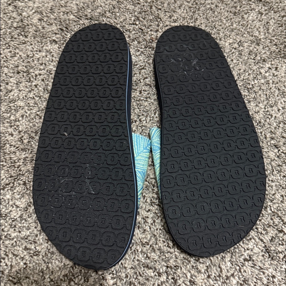 L.L. Bean Maine Isle Slide Light Blue & Green Slip On Sandal size 9 - Picture 3 of 3
